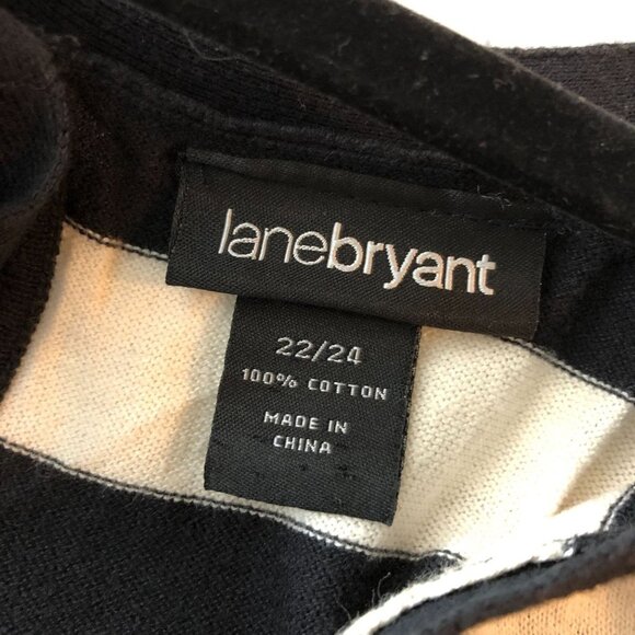 Lane Bryant Red Pink Stripe Scoop Neck Lightweight Sweater Tunic Top Size 22/24 - Picture 3 of 3